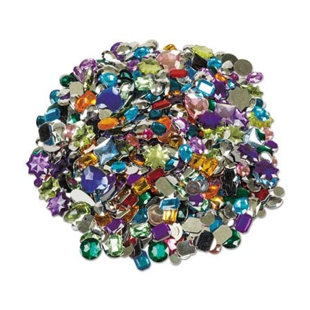 Pacon Creativity, ACRYLIC GEMSTONES CLASSROOM PACK, 1 LB, ASSORTED COLORS/SIZES 3584